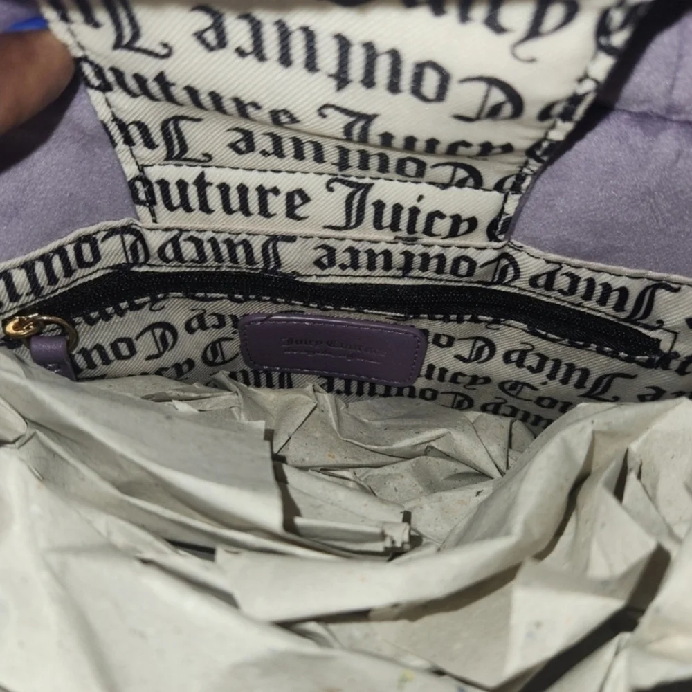 💜🔹️Juicy Couture 🔹️Purple Velour Dusty violet Big Spender Tote